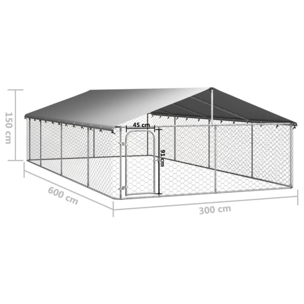 Outdoor Dog Kennel With Roof 600x300x150cm Image 5