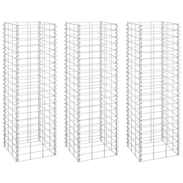 Gabion Raised Garden Beds 3 Pcs 30x30x100 Cm Iron Image 2