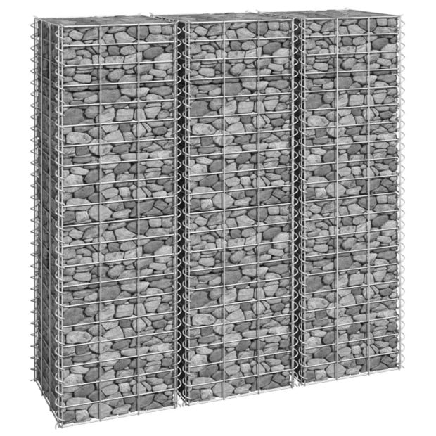 Gabion Raised Garden Beds 3 Pcs 30x30x100 Cm Iron