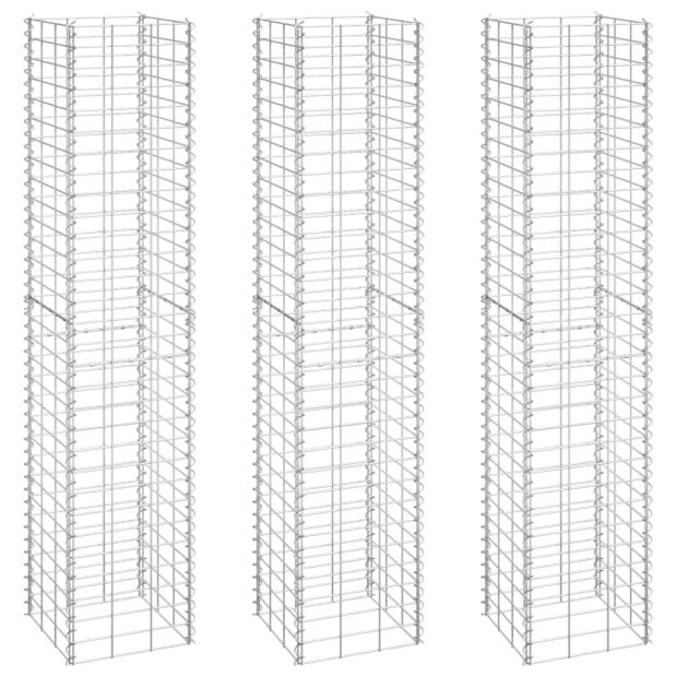 Gabion Raised Beds 3 Pcs 30x30x150 Cm Iron Image 2