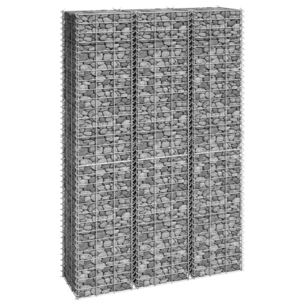 Gabion Raised Beds 3 Pcs 30x30x150 Cm Iron