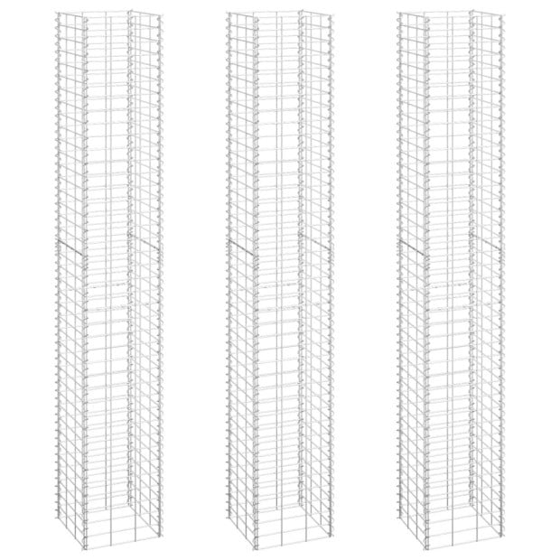 Gabion Raised Beds 3 Pcs 30x30x200 Cm Iron Image 2