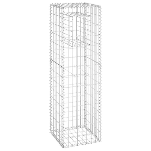 Gabion Basket Posts 2 Pcs 40x40x140 Cm Iron Image 3