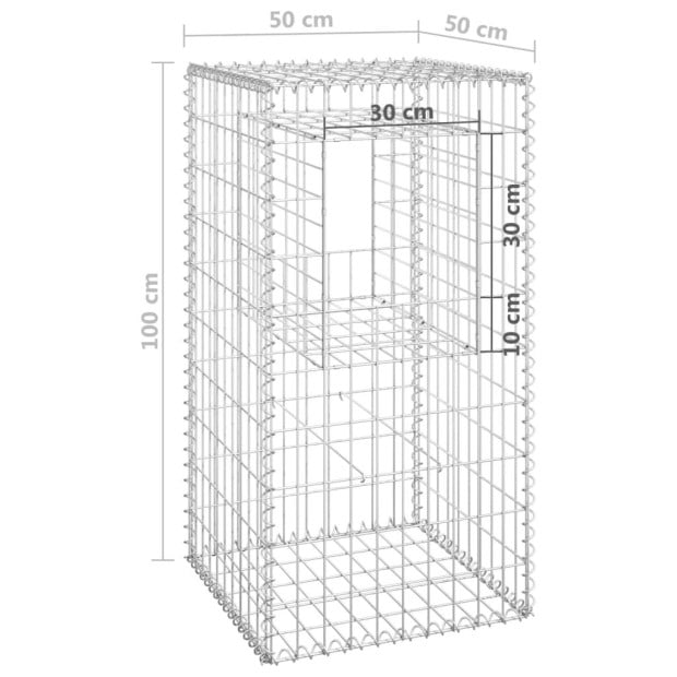 Gabion Basket Posts 2 Pcs 50x50x100 Cm Iron Image 7