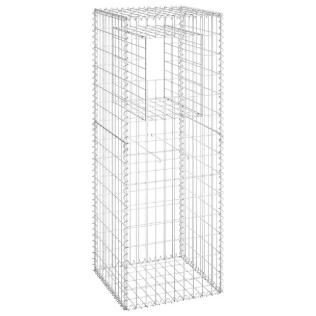 Gabion Basket Posts 2 Pcs 50x50x140cm Iron Image 3