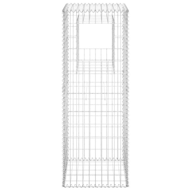 Gabion Basket Posts 2 Pcs 50x50x140cm Iron Image 4