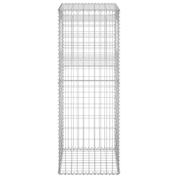 Gabion Basket Posts 2 Pcs 50x50x140cm Iron Image 5