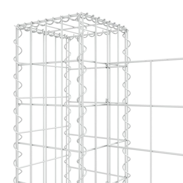 U-shape Gabion Basket With 2 Posts Iron 140x20x100 Cm Image 5