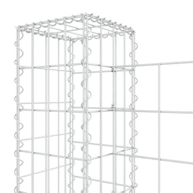 U-shape Gabion Basket With 4 Posts Iron 380x20x100 Cm Image 5