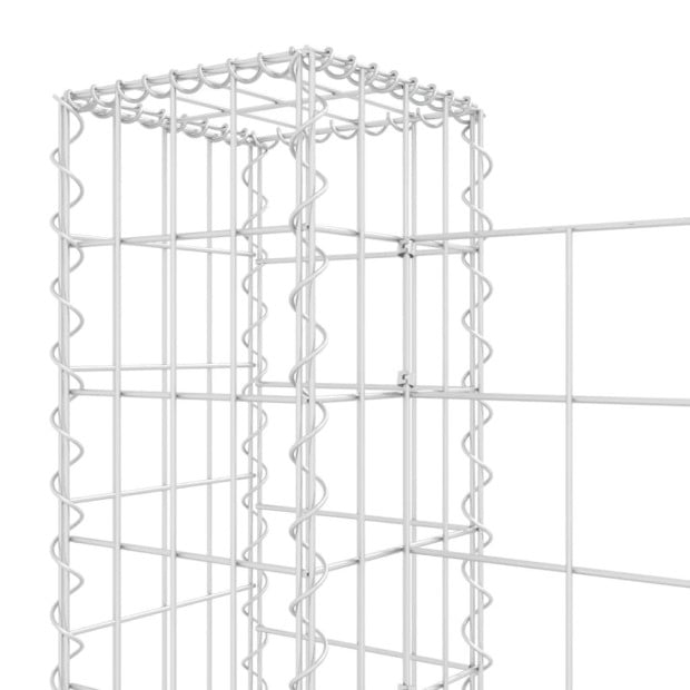U-shape Gabion Basket With 5 Posts Iron 500x20x100 Cm Image 5