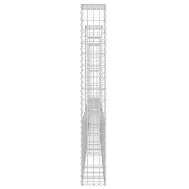 U-shape Gabion Basket With 4 Posts Iron 380x20x150cm Image 4