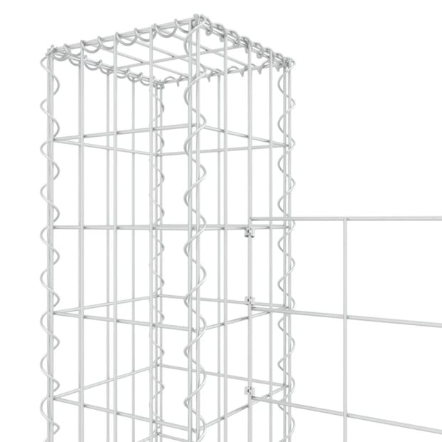 U-shape Gabion Basket With 4 Posts Iron 380x20x150cm Image 5