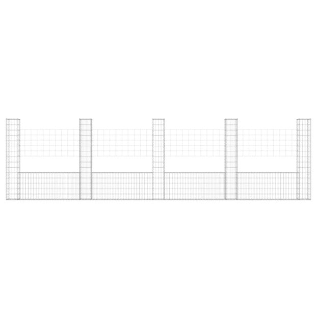 U-shape Gabion Basket With 5 Posts Iron 500x20x150cm Image 3