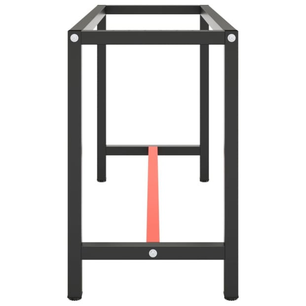 Work Bench Frame Matte Black And Matte Red 140x50x79cm Metal Image 4