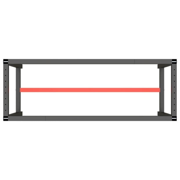 Work Bench Frame Matte Black And Matte Red 140x50x79cm Metal Image 5
