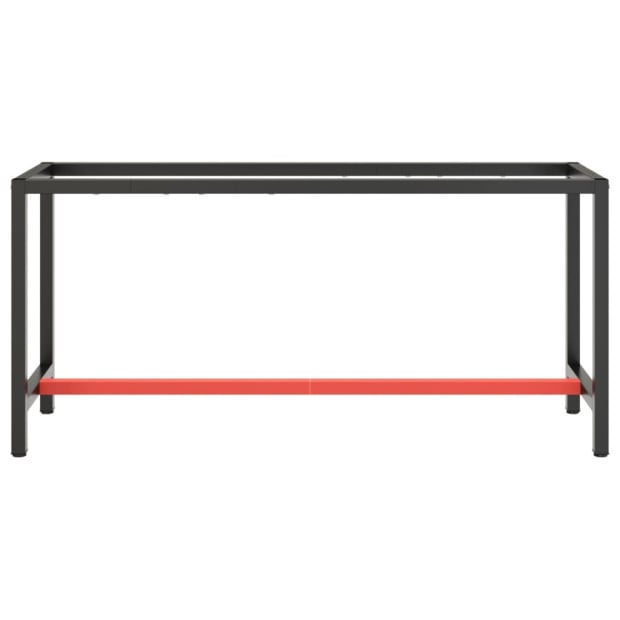 Work Bench Frame Matte Black And Matte Red 170x50x79cm Metal Image 3