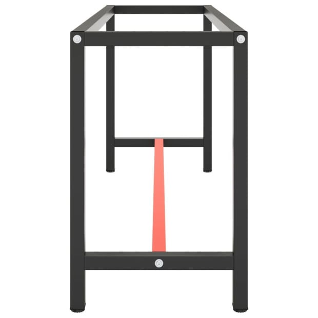 Work Bench Frame Matte Black And Matte Red 170x50x79cm Metal Image 4