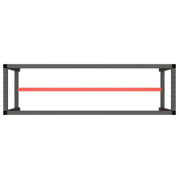 Work Bench Frame Matte Black And Matte Red 170x50x79cm Metal Image 5