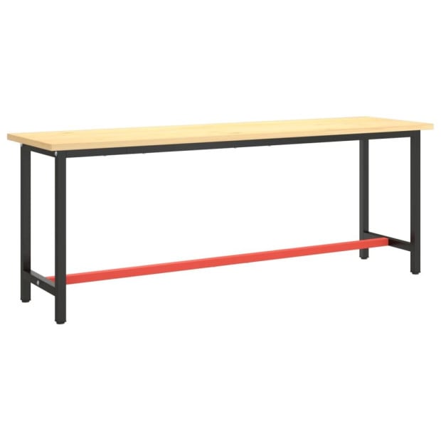 Work Bench Frame Matte Black And Matte Red 210x50x79cm Metal Image 2