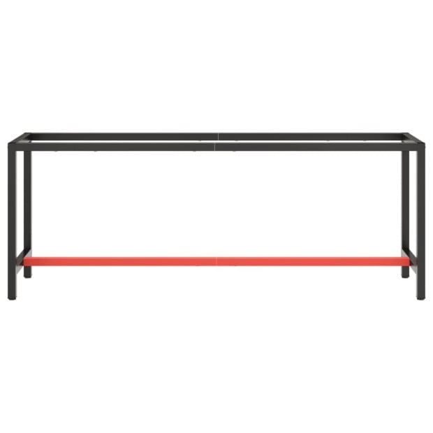 Work Bench Frame Matte Black And Matte Red 210x50x79cm Metal Image 3