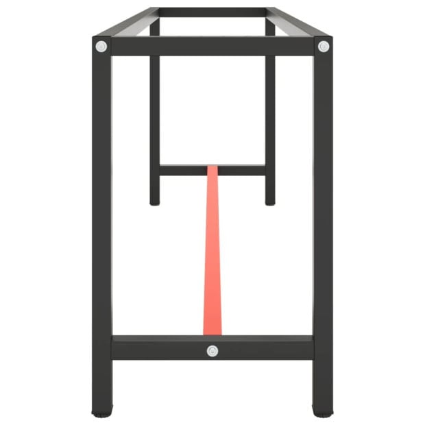 Work Bench Frame Matte Black And Matte Red 210x50x79cm Metal Image 4