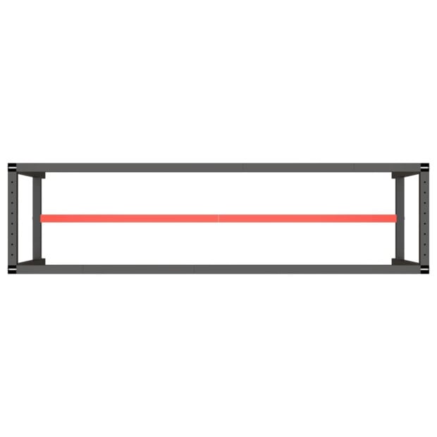 Work Bench Frame Matte Black And Matte Red 210x50x79cm Metal Image 5