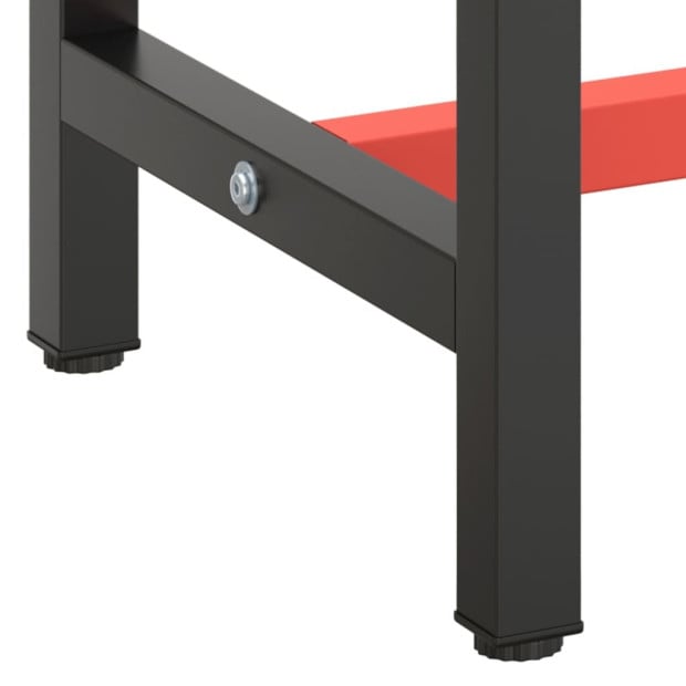 Work Bench Frame Matte Black And Matte Red 210x50x79cm Metal Image 7