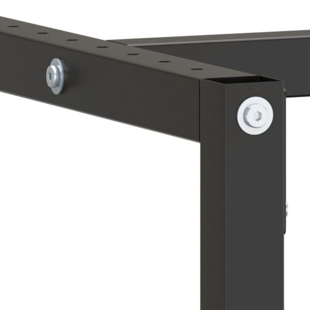 Work Bench Frame Matte Black And Matte Red 180x57x79cm Metal Image 7