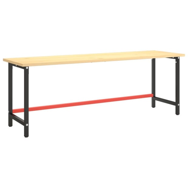 Work Bench Frame Matte Black And Matte Red 220x57x79cm Metal Image 2