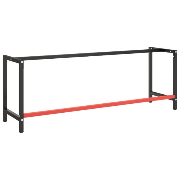 Work Bench Frame Matte Black And Matte Red 220x57x79cm Metal Image 3