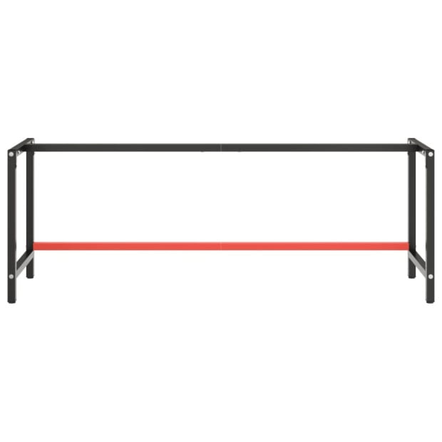 Work Bench Frame Matte Black And Matte Red 220x57x79cm Metal Image 4