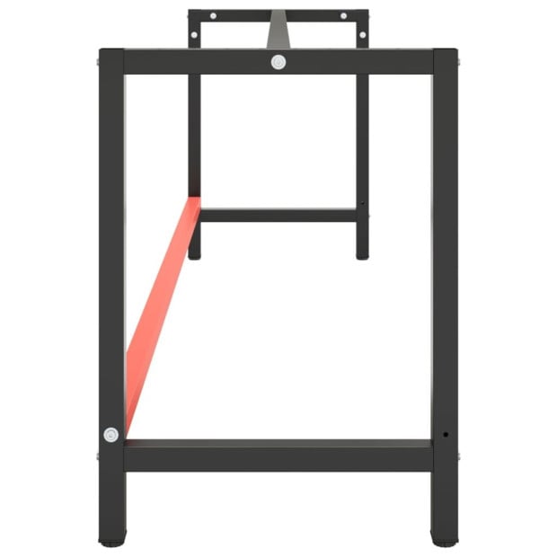 Work Bench Frame Matte Black And Matte Red 220x57x79cm Metal Image 5