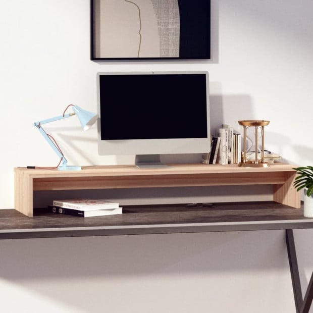 Monitor Stand 100x27x15 Cm Solid Wood Pine Image 3