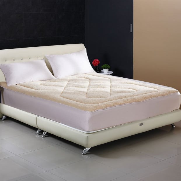 Mattress Topper Wool Underlay Reversible Mat Protector King Single Image 8