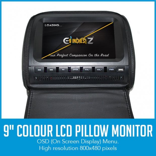 2x 9in Headrest DVD Player Car Monitor 1080p Usb Sony Lens Black Image 3