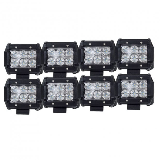 8X 4inch CREE LED Work Light Bar Flood Beam Save On 35W/45W Reverse
