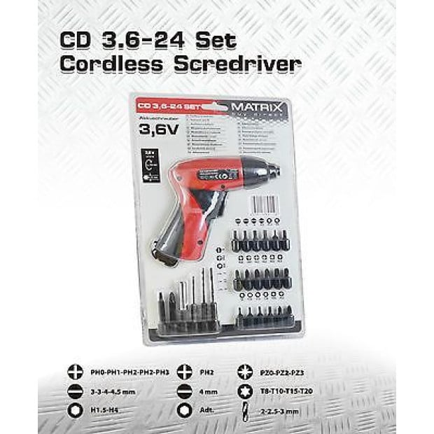 KULLER 4.8v Cordless Screwdriver Kit 24pc Image 4