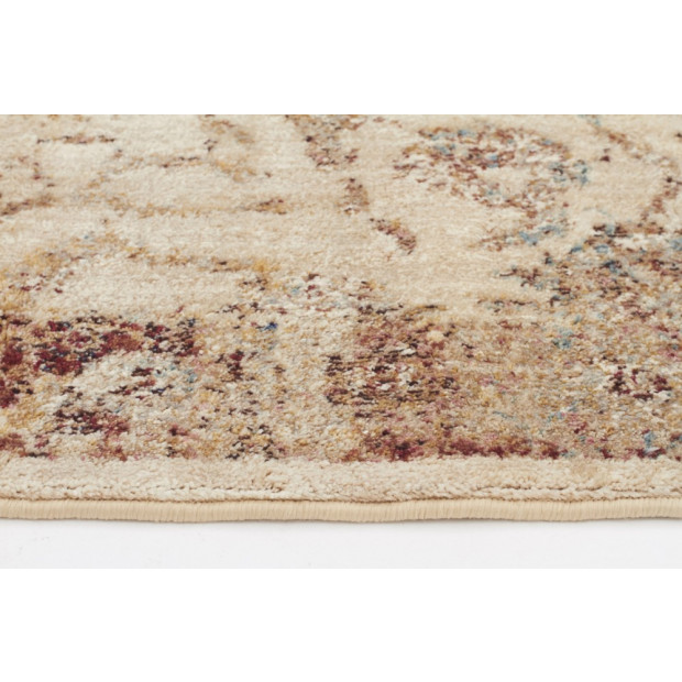 Tuskany Stunning Designer Rectangular Floor Rug Ivory Rust Image 3