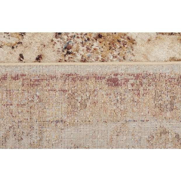 Tuskany Stunning Designer Rectangular Floor Rug Ivory Rust Image 4