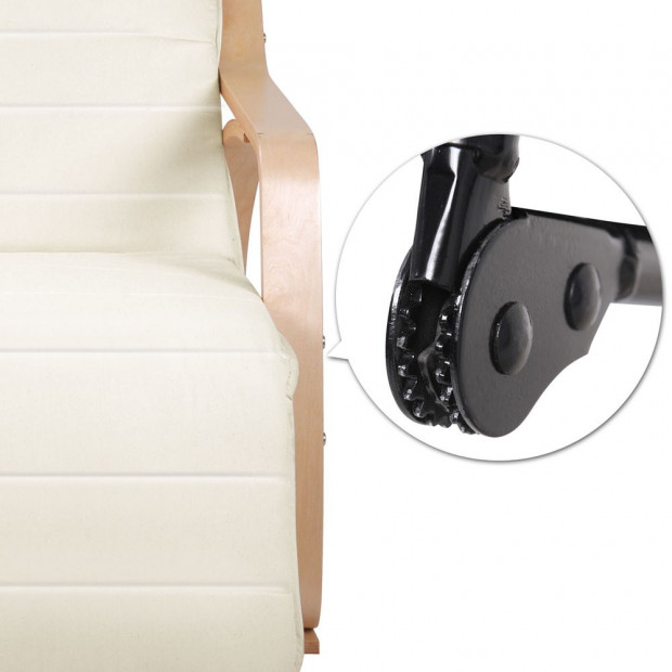 Birch Plywood Adjustable Rocking Lounge Arm Chair- Beige Image 6