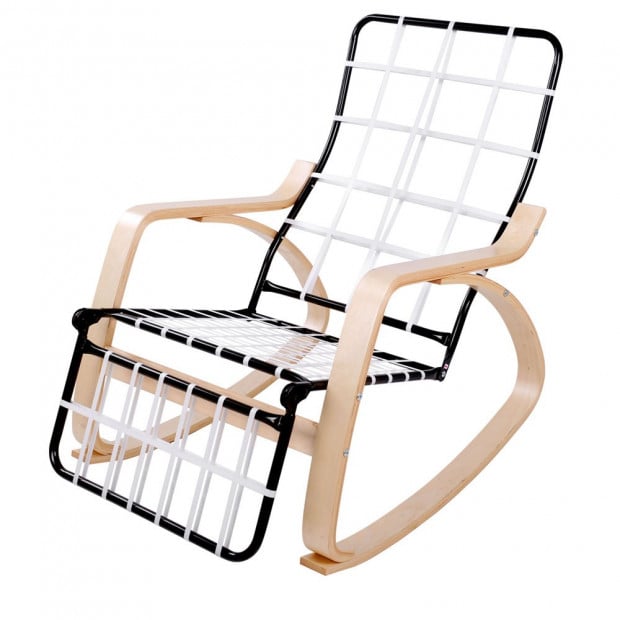 Birch Plywood Adjustable Rocking Lounge Arm Chair -  Black Image 4