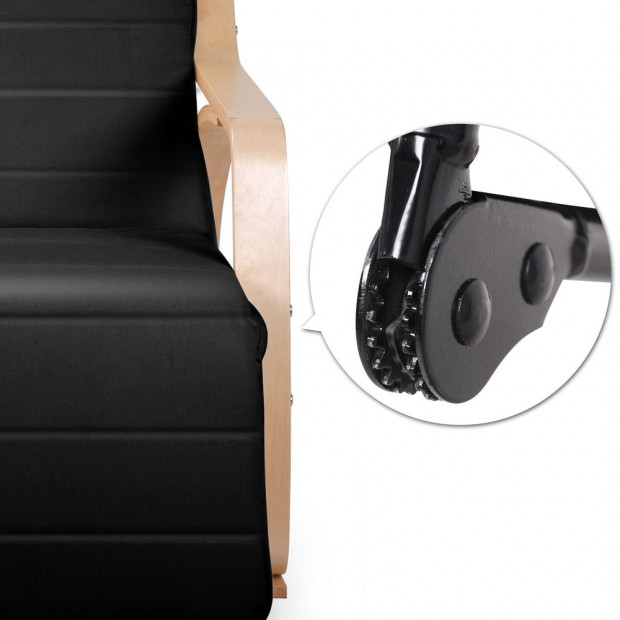 Birch Plywood Adjustable Rocking Lounge Arm Chair -  Black Image 6