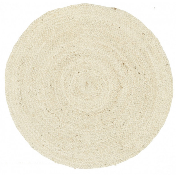 Round Jute Natural Round Floor Rug Bleached