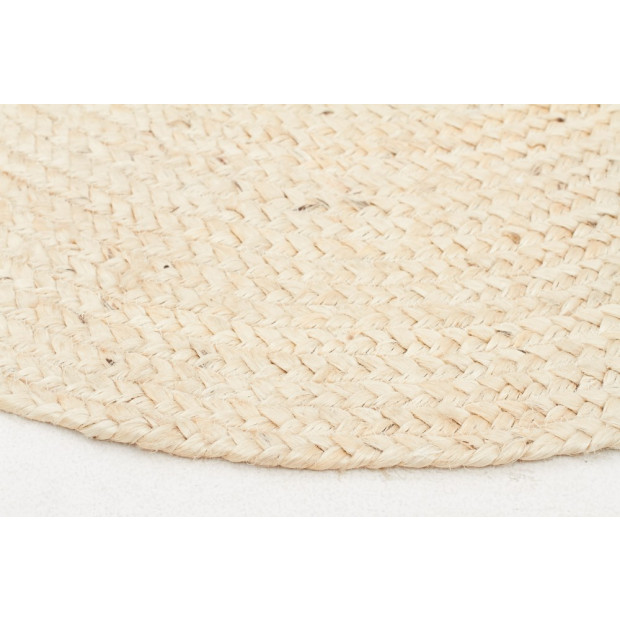 Round Jute Natural Round Floor Rug Bleached Image 2