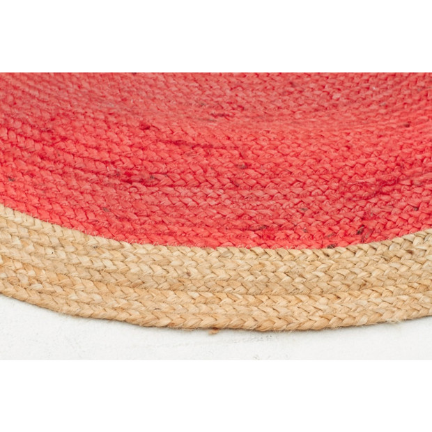 Round Jute Natural Round Floor Rug Cherry Image 2