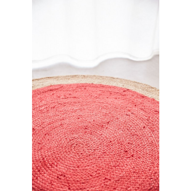 Round Jute Natural Round Floor Rug Cherry Image 3