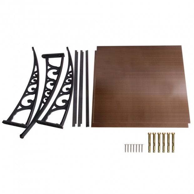 DIY Window Door Awning Cover Brown 100 x 200cm Image 8