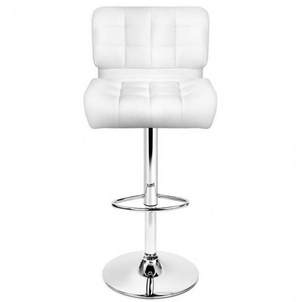 Set of 2 Leather Bar Stools - White Image 8