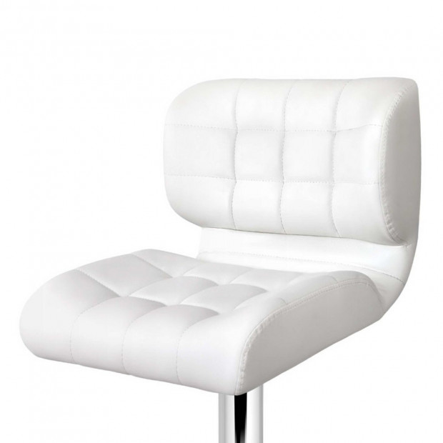 Set of 2 Leather Bar Stools - White Image 6