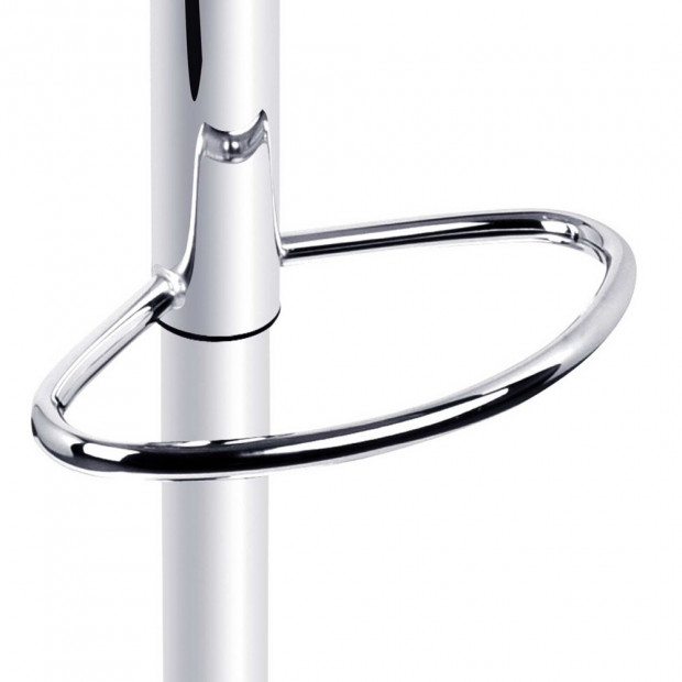 Set of 2 Leather Bar Stools - White Image 3
